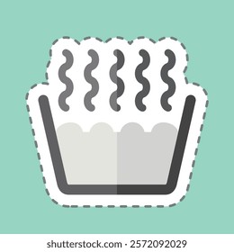 Sticker line cut Hot Water Bucket. related to Fabric symbol. simple design editable