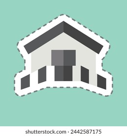 Sticker line cut House. related to South Africa symbol. simple design illustration