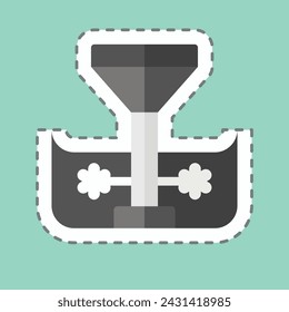 Sticker line cut Hydro Turbine. related to Ecology symbol. simple design editable. simple illustration