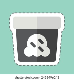Sticker line cut Ice Cream 2. related to Milk and Drink symbol. simple design editable. simple illustration