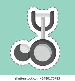 Sticker line cut Ice Cream Scoop. related to Kitchen Tool symbol. simple design illustration