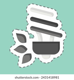 Sticker line cut Icon Green Energy. related to Ecology symbol. simple design editable. simple illustration