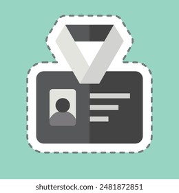 Sticker line cut ID Card. related to Office symbol. simple design illustration