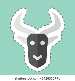 Sticker line cut Impala. related to Kenya symbol. simple design editable. simple illustration
