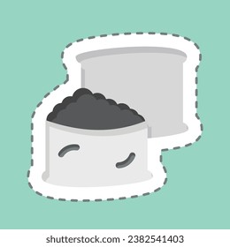 Sticker line cut Inari. related to Sushi symbol. simple design editable. simple illustration