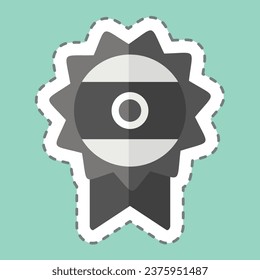 Sticker line cut India Award. related to India symbol. simple design editable. simple illustration
