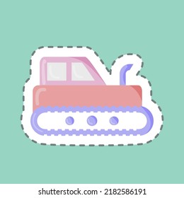 Sticker line cut Industrial Tractor. suitable for Education symbol. simple design editable. design template vector. simple illustration