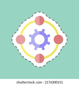 La línea de adhesivos recorta la innovación. adecuado para símbolo web digital. diseño simple editable. vector de plantilla de diseño. ilustración de símbolo simple