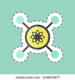 Corte de la línea de pegatinas Control inteligente. adecuado para el símbolo de análisis de datos. diseño simple editable. vector de plantilla de diseño. ilustración de símbolo simple