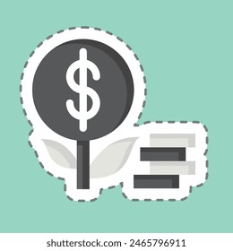 Sticker line cut Investment. related to Finance and Tax symbol. simple design illustration