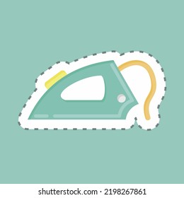 Sticker line cut Iron. suitable for Kids symbol. simple design editable. design template vector. simple illustration