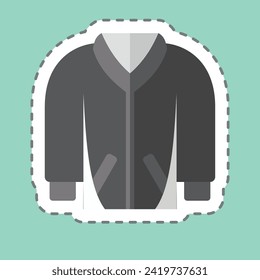 Sticker line cut Jacket. related to Hipster symbol. simple design editable. simple illustration