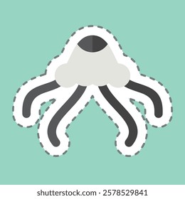 Sticker line cut Jelly Fish. related to Summer symbol. design editable