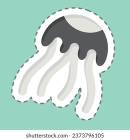 Sticker line cut Jellyfish