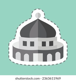 Sticker line cut Jerusalem. related to Capital symbol. simple design editable. simple illustration