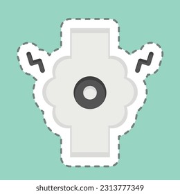 Sticker line cut Joint. related to Body Ache symbol. simple design editable. simple illustration