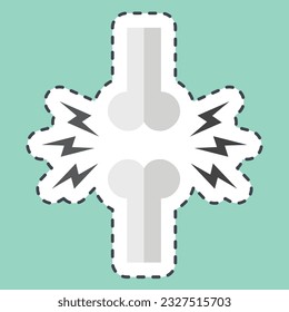 Sticker line cut Joint. related to Orthopedic symbol. simple design editable. simple illustration
