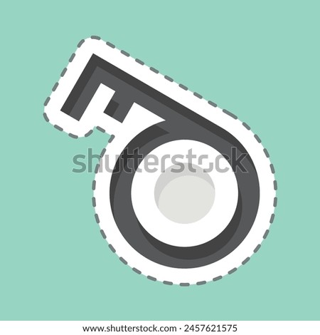 Sticker line cut Key 2. related to Security symbol. simple design illustration