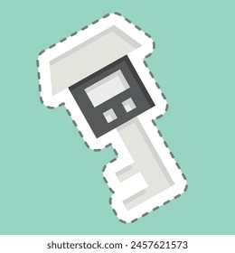 Sticker line cut Key 3. related to Security symbol. simple design illustration