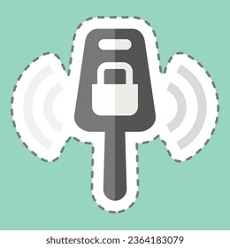 Sticker line cut Key. related to Car ,Automotive symbol. simple design editable. simple illustration