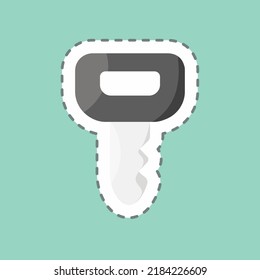 Sticker line cut Key. suitable for education symbol. simple design editable. design template vector. simple illustration