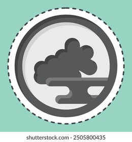 Sticker line cut Kimchi. related to Korea symbol. simple illustration