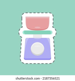 Sticker line cut Kitchen Scales. suitable for Bakery symbol. simple design editable. design template vector. simple illustration