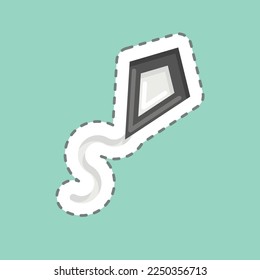 Sticker line cut Kite. related to Sports Equipment symbol. simple design editable. simple illustration