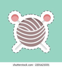 Aufkleber Linie schneiden Knittern. geeignet für Bildungs-Symbol. einfaches Design bearbeitbar. Designvorlage, Vektor. einfache Abbildung