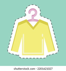 Sticker line cut Knitwear. suitable for education symbol. simple design editable. design template vector. simple illustration
