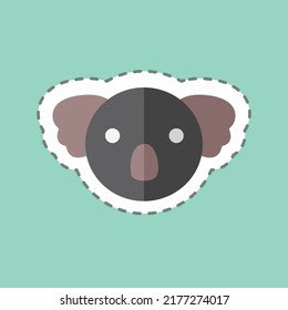 Sticker line cut Koala. suitable for Animal symbol. simple design editable. design template vector. simple symbol illustration