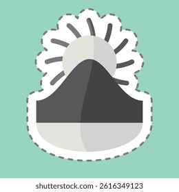 Sticker line cut Kyrgyzstan. related to Kazakhstan symbol. design editable