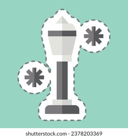 Sticker line cut Lamp Post. related to France symbol. simple design editable. simple illustration