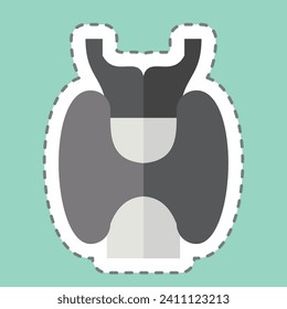 Sticker line cut Larynx. related to Respiratory Therapy symbol. simple design editable. simple illustration