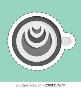 Sticker line cut Latte. related to Coffee symbol. simple design editable. simple illustration