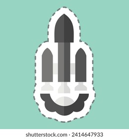 Sticker line cut Launch Vehicle. related to Satellite symbol. simple design editable. simple illustration