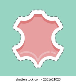 Sticker line cut Leather. suitable for education symbol. simple design editable. design template vector. simple illustration