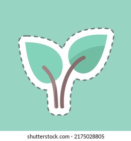 Sticker line cut Leaves. suitable for garden symbol. simple design editable. design template vector. simple symbol illustration