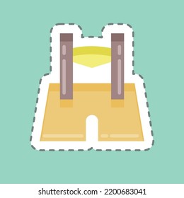Sticker line cut Lederhose. suitable for education symbol. simple design editable. design template vector. simple illustration
