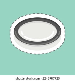Sticker line cut Lens Filter. related to Photography symbol. simple design editable. simple illustration