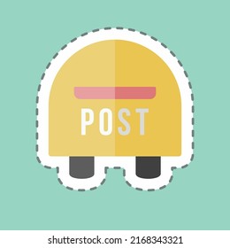 Sticker line cut Letterbox. suitable for Home symbol. simple design editable. design template vector. simple symbol illustration