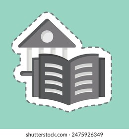 Sticker line cut Library. related to Book symbol. simple design illustration