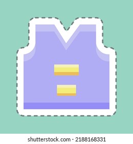 Sticker line cut Life Vest. suitable for education. simple design editable. design template vector. simple illustration