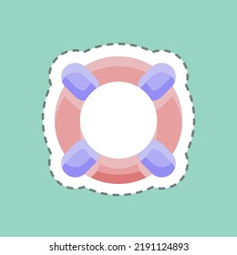 Corta la línea de adhesivos Lifesaver. adecuado para el símbolo de seguridad. diseño simple editable. vector de plantilla de diseño. ilustración simple