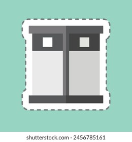 Sticker line cut Lift. related to Hotel Service symbol. simple design illustration