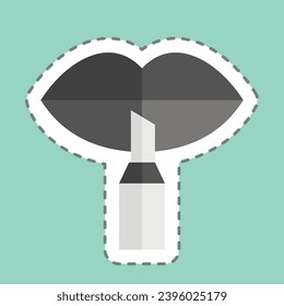 Sticker line cut Lip Liner. related to Cosmetic symbol. simple design editable. simple illustration
