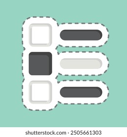 Sticker line cut List. related to Choice symbol. simple illustration