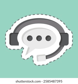 Sticker line cut Live Chat. related to Healthcare symbol. design editable