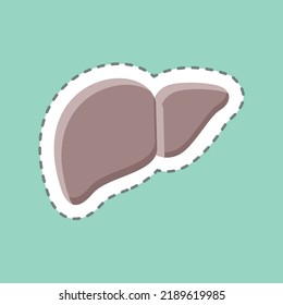 Sticker line cut Liver. suitable for education symbol. simple design editable. design template vector. simple illustration
