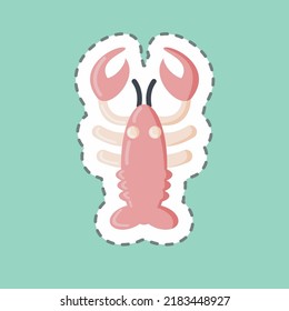 Sticker line cut Lobster. suitable for Meat. simple design editable. design template vector. simple illustration